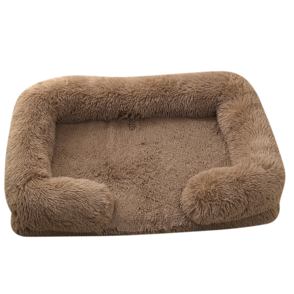 Ultra-Soft Plush Dog Bed (Khaki)