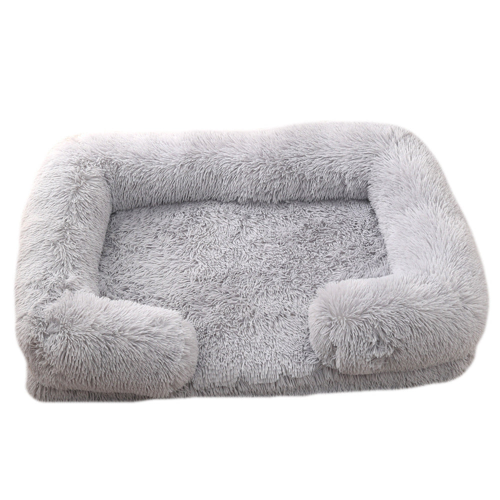 Ultra-Soft Plush Dog Bed (Light Gray)